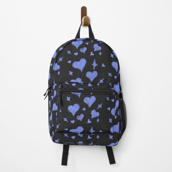 Item preview, Heart patterns ocean blue on black designed and sold by Chaoticzarts.