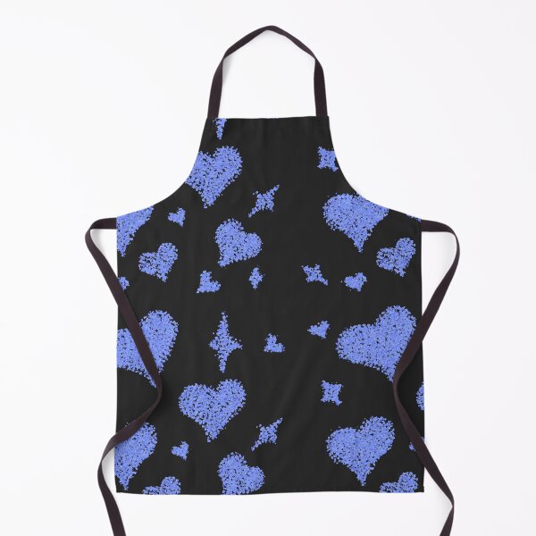 Item preview, Heart patterns ocean blue on black designed and sold by Chaoticzarts.