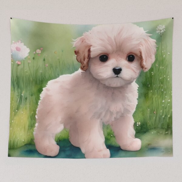 Item preview, Cute Maltipoo Puppy Art 4 designed and sold by cutiepeaupies.