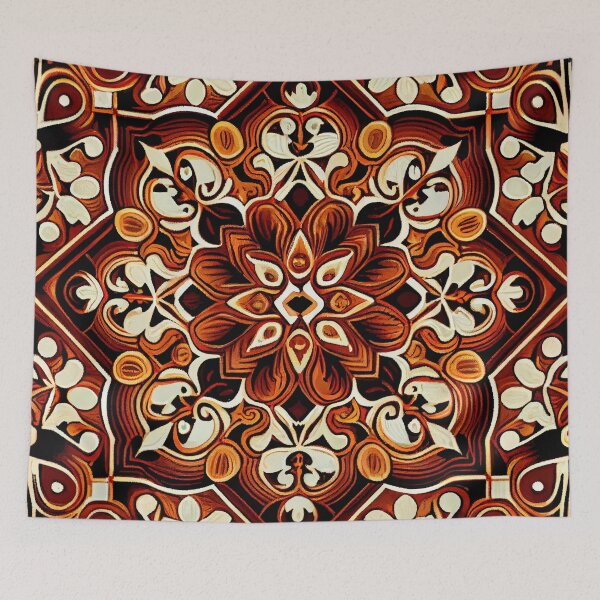 Aperçu de l'œuvre Brown Brilliant New Mediterranean Pattern Digital Painting créée et vendue par CodeAndColors.