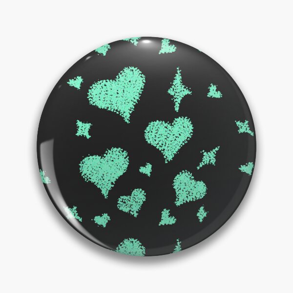 Item preview, Heart patterns ocean aqua on black designed and sold by Chaoticzarts.
