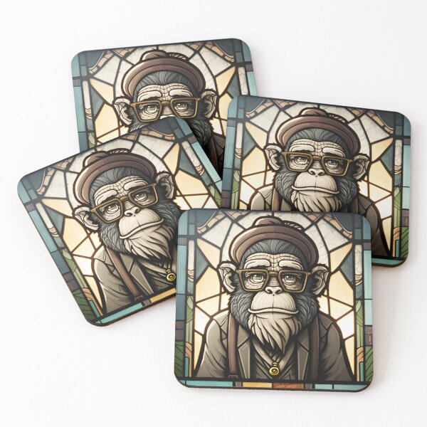 Item preview, Wise Monkey - Stained Glass designed and sold by AgitProPrints.