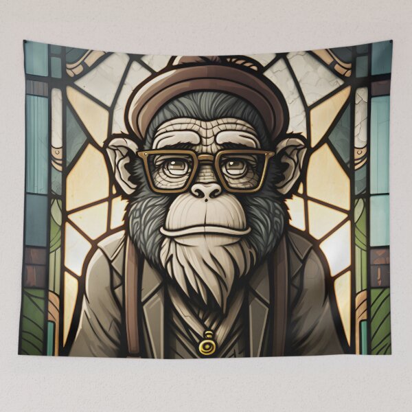 Item preview, Wise Monkey - Stained Glass designed and sold by AgitProPrints.