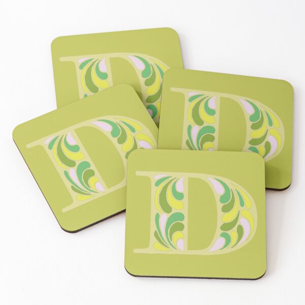 Item preview, Letter D Fancy Monogram Hippie Initial Lime designed and sold by everything4eva.