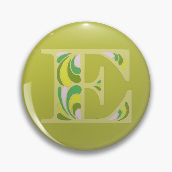 Item preview, Letter E Fancy Monogram Hippie Initial Lime designed and sold by everything4eva.