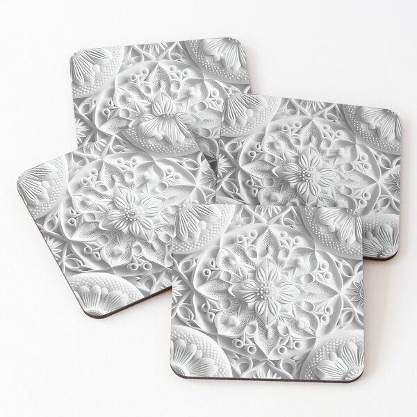 Item preview, White Clay Bohemian Pattern Digital Painting designed and sold by CodeAndColors.