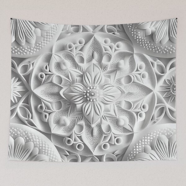 Item preview, White Clay Bohemian Pattern Digital Painting designed and sold by CodeAndColors.