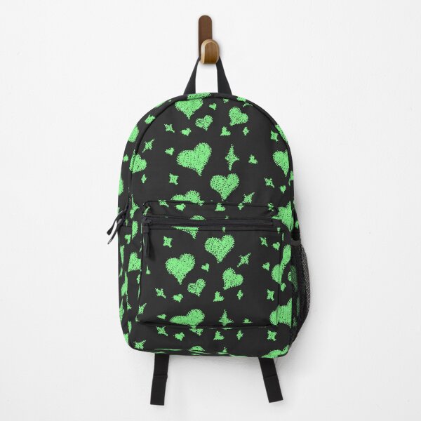 Item preview, Heart patterns green on black designed and sold by Chaoticzarts.