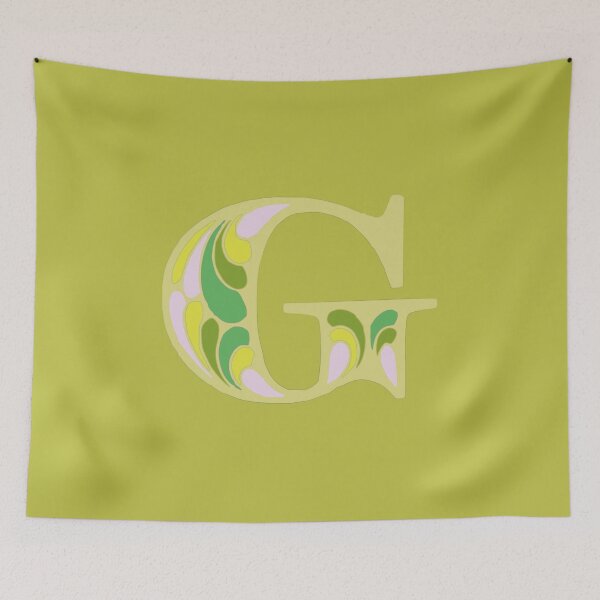 Item preview, Letter G Fancy Monogram Hippie Initial Lime designed and sold by everything4eva.