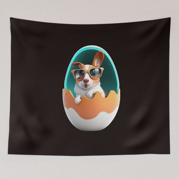 Item preview, a funny dog in The egg with sunglasses designed and sold by Cheeeeky.