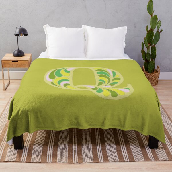 Item preview, Letter Q Fancy Monogram Hippie Initial Lime designed and sold by everything4eva.