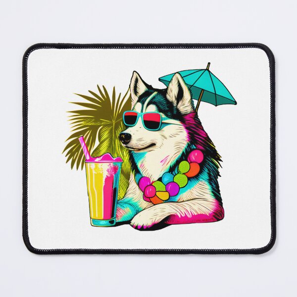 Item preview, Funny Siberian Husky Design Sticker Dog Tropical Summer Vacay Mode Vacation designed and sold by reddrive88.