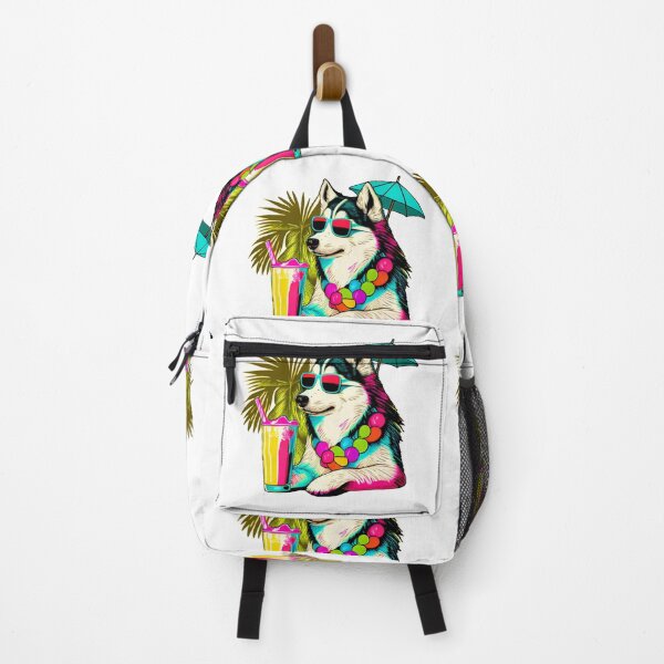 Item preview, Funny Siberian Husky Design Sticker Dog Tropical Summer Vacay Mode Vacation designed and sold by reddrive88.