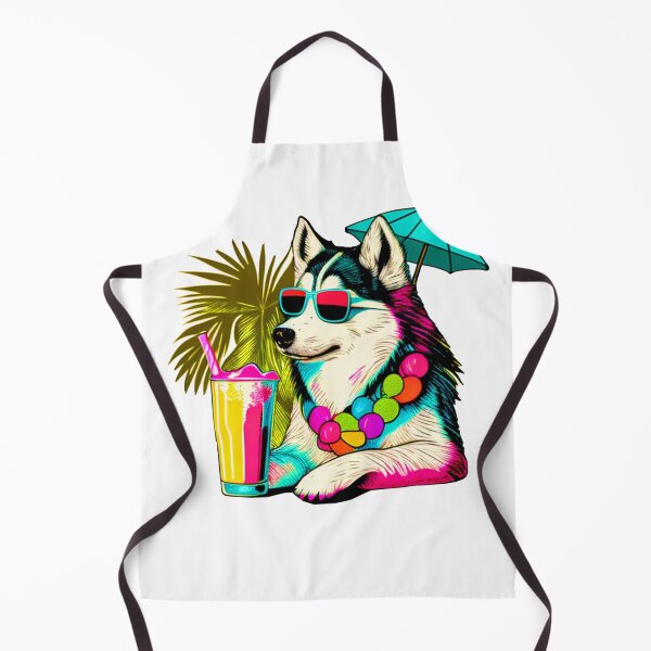 Item preview, Funny Siberian Husky Design Sticker Dog Tropical Summer Vacay Mode Vacation designed and sold by reddrive88.