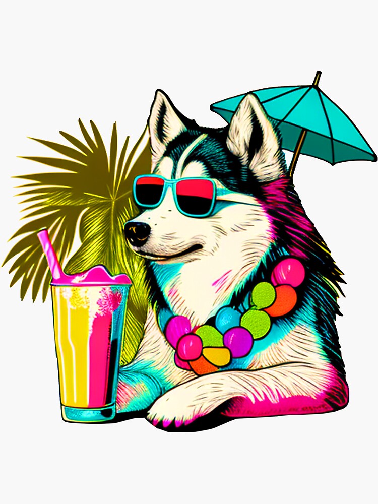 Siberian Husky Umbrella - Cartoon Siberian Husky Umbrella - Cartoon