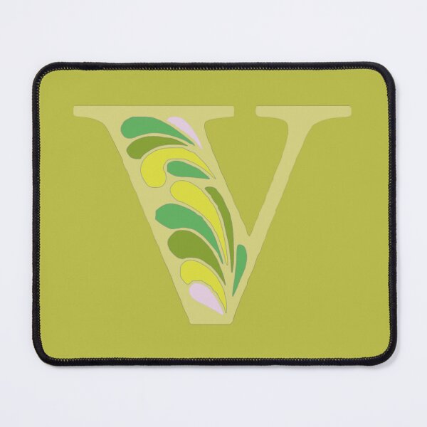 Item preview, Letter V Fancy Monogram Hippie Initial Lime designed and sold by everything4eva.