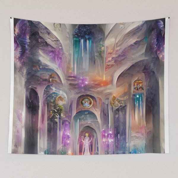 Item preview, twilight, temple, frescoes, angels, purple flame designed and sold by Maria Mihailova.