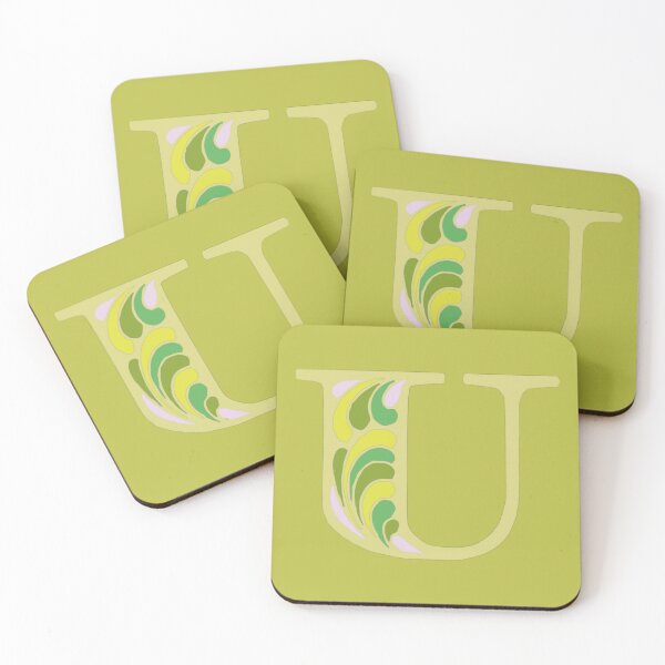 Item preview, Letter U Fancy Monogram Hippie Initial Lime designed and sold by everything4eva.