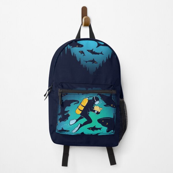 Item preview, Screwed | Funny Shark and Diver Illustration designed and sold by BootsBoots.