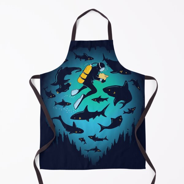 Item preview, Screwed | Funny Shark and Diver Illustration designed and sold by BootsBoots.