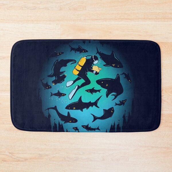 Item preview, Screwed | Funny Shark and Diver Illustration designed and sold by BootsBoots.