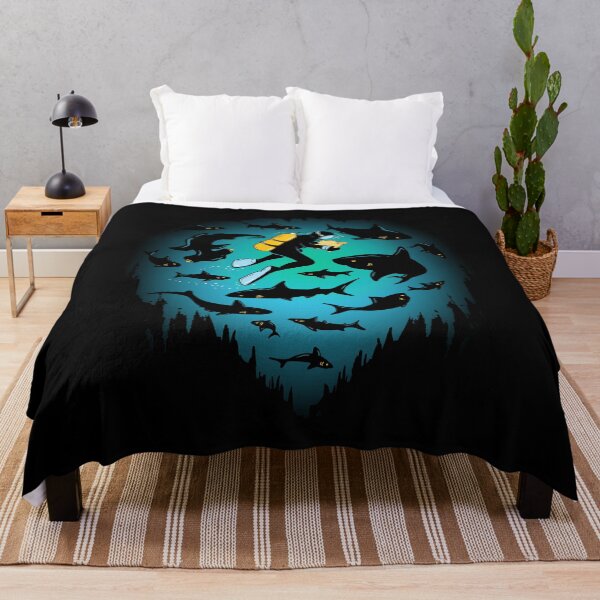 Item preview, Screwed | Funny Shark and Diver Illustration designed and sold by BootsBoots.