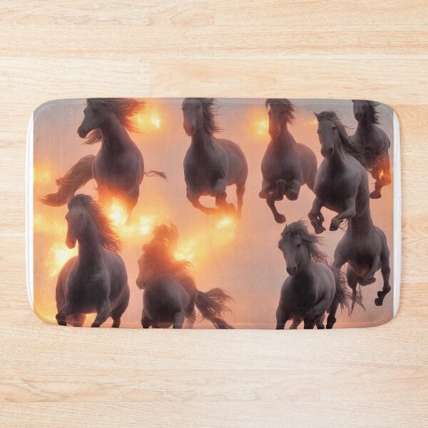 Item preview, galloping horses in field of fire designed and sold by David-Howells.