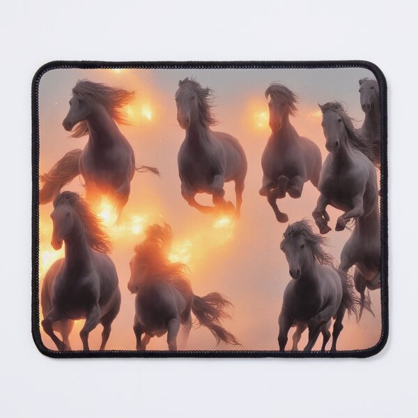 Item preview, galloping horses in field of fire designed and sold by David-Howells.