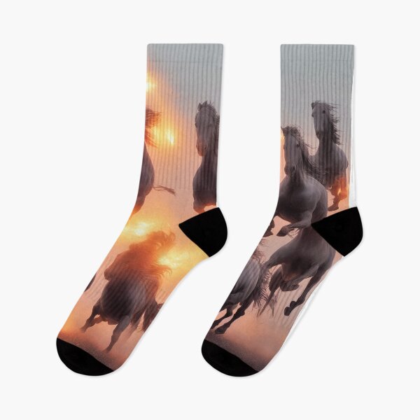 Item preview, galloping horses in field of fire designed and sold by David-Howells.