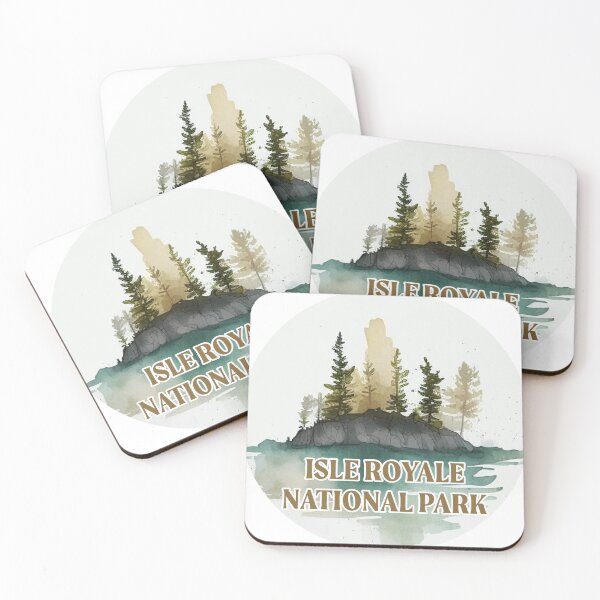 Item preview, Isle Royale National Park Boho Watercolor Circle designed and sold by PikoApparel.