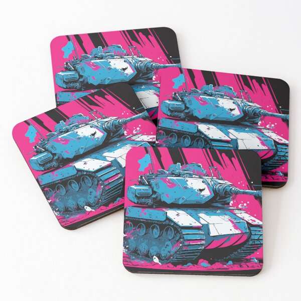 Item preview, vector illustration of cartoon style tank in punky colour. designed and sold by Abdullah6251.