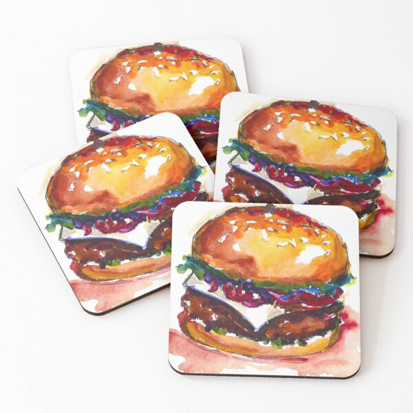 Item preview, The tasty burger - watercolor designed and sold by The Iconic Minimalist.