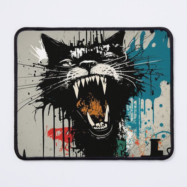 Item preview, Graffiti cat hissing colorful designed and sold by NxtGenArt.