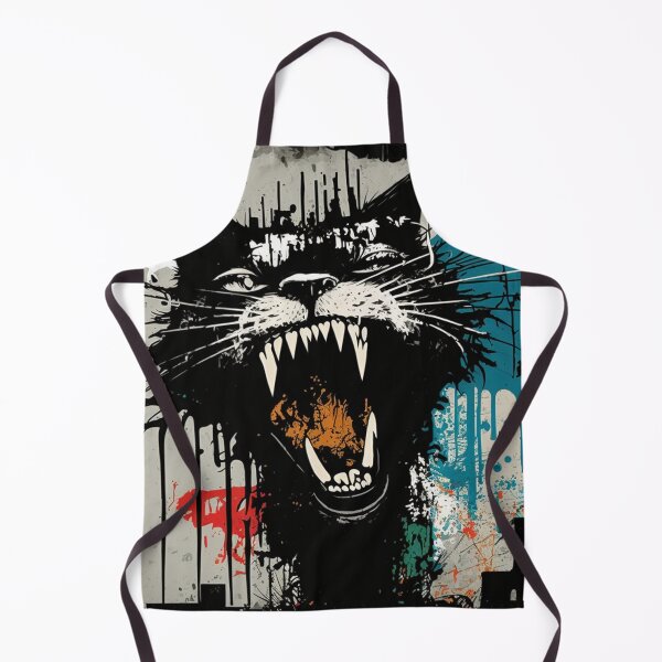 Item preview, Graffiti cat hissing colorful designed and sold by NxtGenArt.