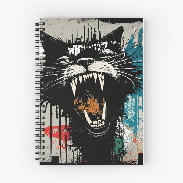 Item preview, Graffiti cat hissing colorful designed and sold by NxtGenArt.