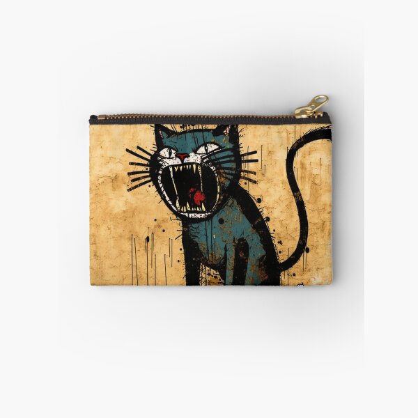 Item preview, Blue graffiti cat hissing designed and sold by NxtGenArt.
