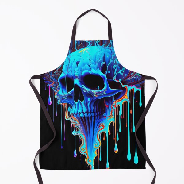 Item preview, Electric Blue Psychedelic Skull Dripping Art designed and sold by ZickDezine.