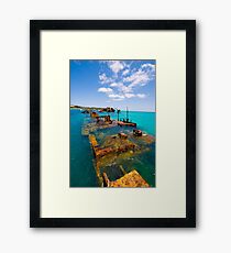 Ships in the water. Framed Print