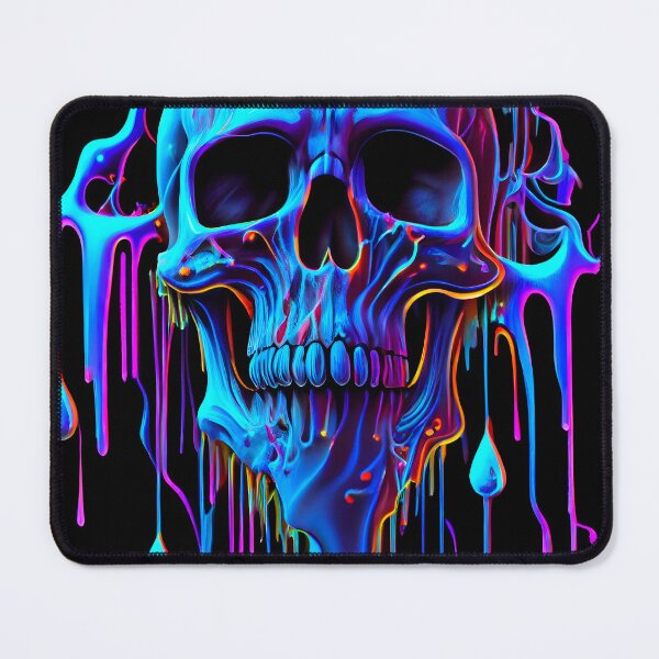 Item preview, Electric Blue Psychedelic Skull Dripping Art designed and sold by ZickDezine.