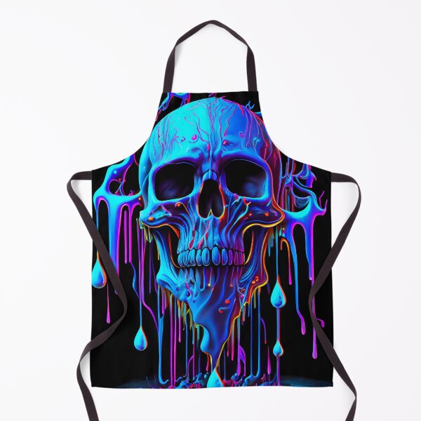 Item preview, Electric Blue Psychedelic Skull Dripping Art designed and sold by ZickDezine.