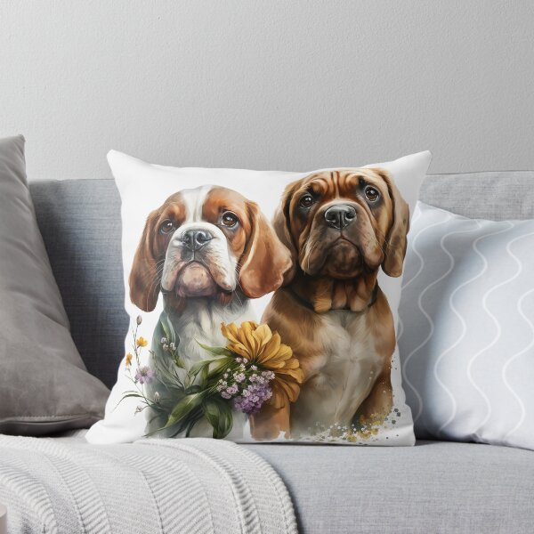 Item preview, lindos perros con pintura al óleo de flores designed and sold by Lobory.