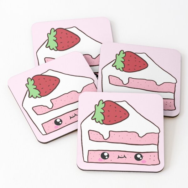 Item preview, Kawaii strawberry cake illustration  designed and sold by Yarafantasyart.
