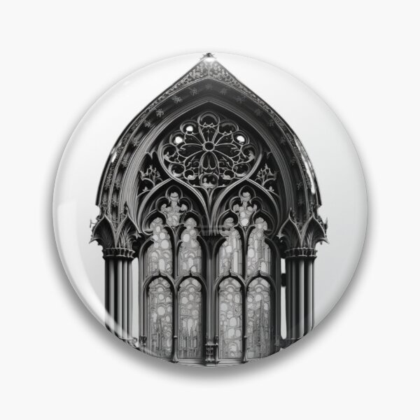 Item preview, Gothic style glass window designed and sold by DirtyDogArts.