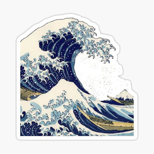 Vista previa del artículo con la obra «La gran ola de Kanagawa por Hokusai», diseñado y vendido por themobybrand.