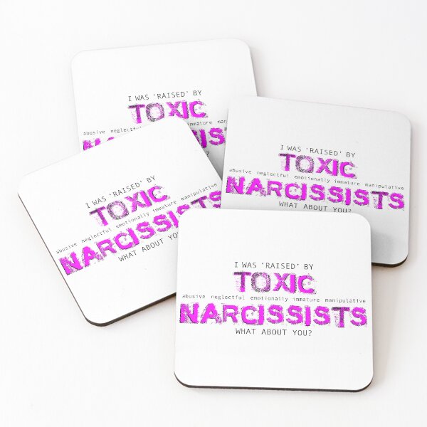 Item preview, RAISED by TOXIC abusive neglectful emotionally immature manipulative NARCISSISTS - Sarcastic Trauma - Funny mental health PINK designed and sold by originalsusie.