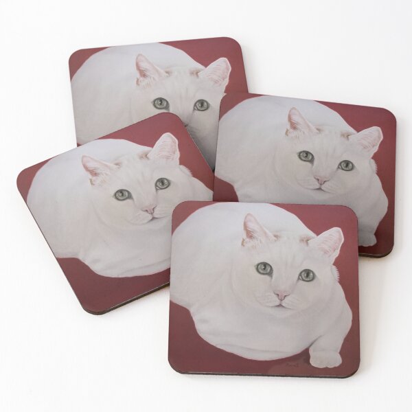 Item preview, White cat designed and sold by Zina Stromberg.