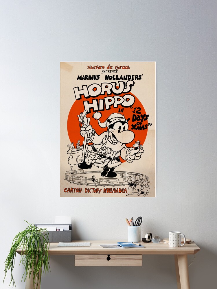 Thumbnail 1 of 3, Poster, Horus Hippo - 12 Days of Xmas designed and sold by Stayf.