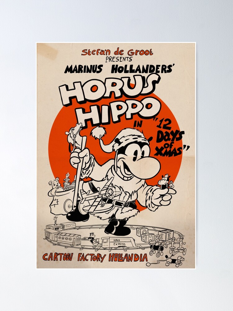 Thumbnail 2 of 3, Poster, Horus Hippo - 12 Days of Xmas designed and sold by Stayf.