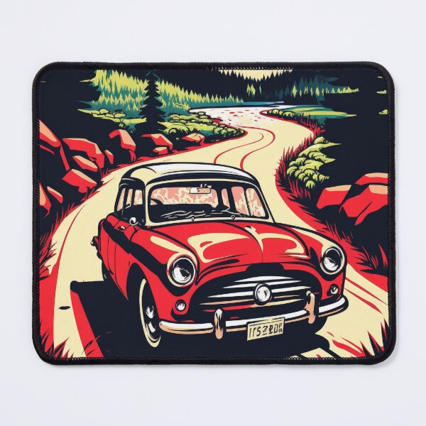 Item preview, Red Car Driving With Mountains designed and sold by Scraponzo.