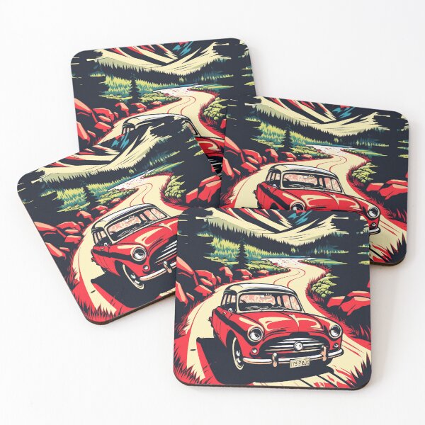 Item preview, Red Car Driving With Mountains designed and sold by Scraponzo.